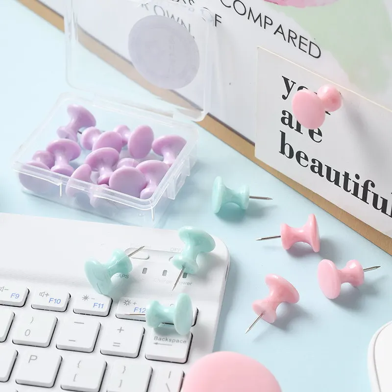 Office Stationery Supply List - 10/40Pcs Cute Macaron Color Push Pins