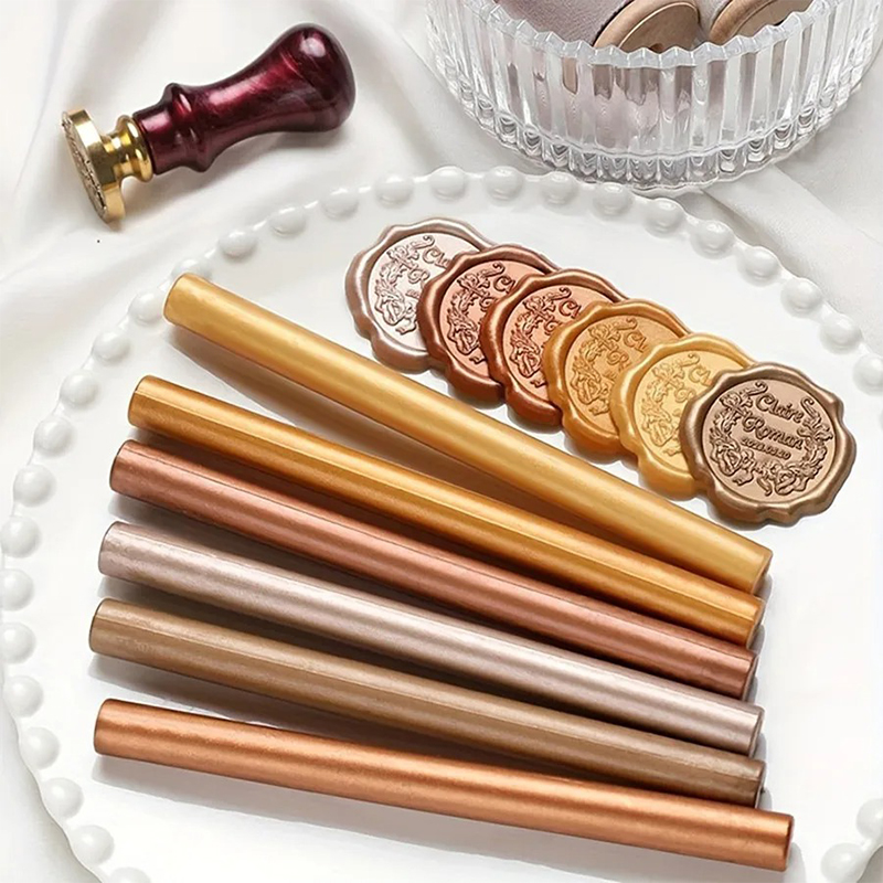 Wax Seal Stamp Kit - 6Pcs Wax Seal Sticks 26Colors Antique