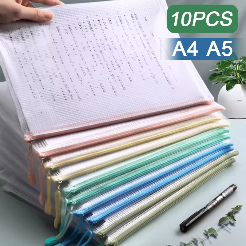 Supply Of Office Stationery - 5-30pcs Multipurpose Mesh Zipper Pouch A5