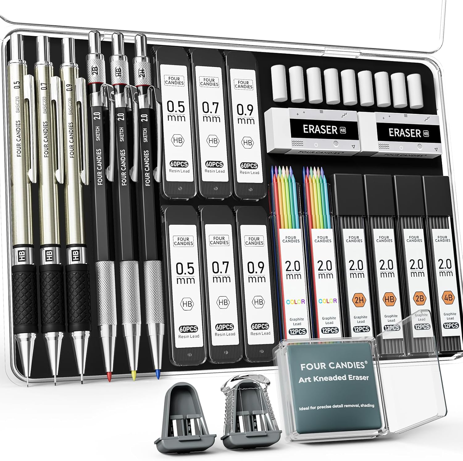 Mechanical Pencil Lead - 25-Piece Mechanical Pencil Set with Case,