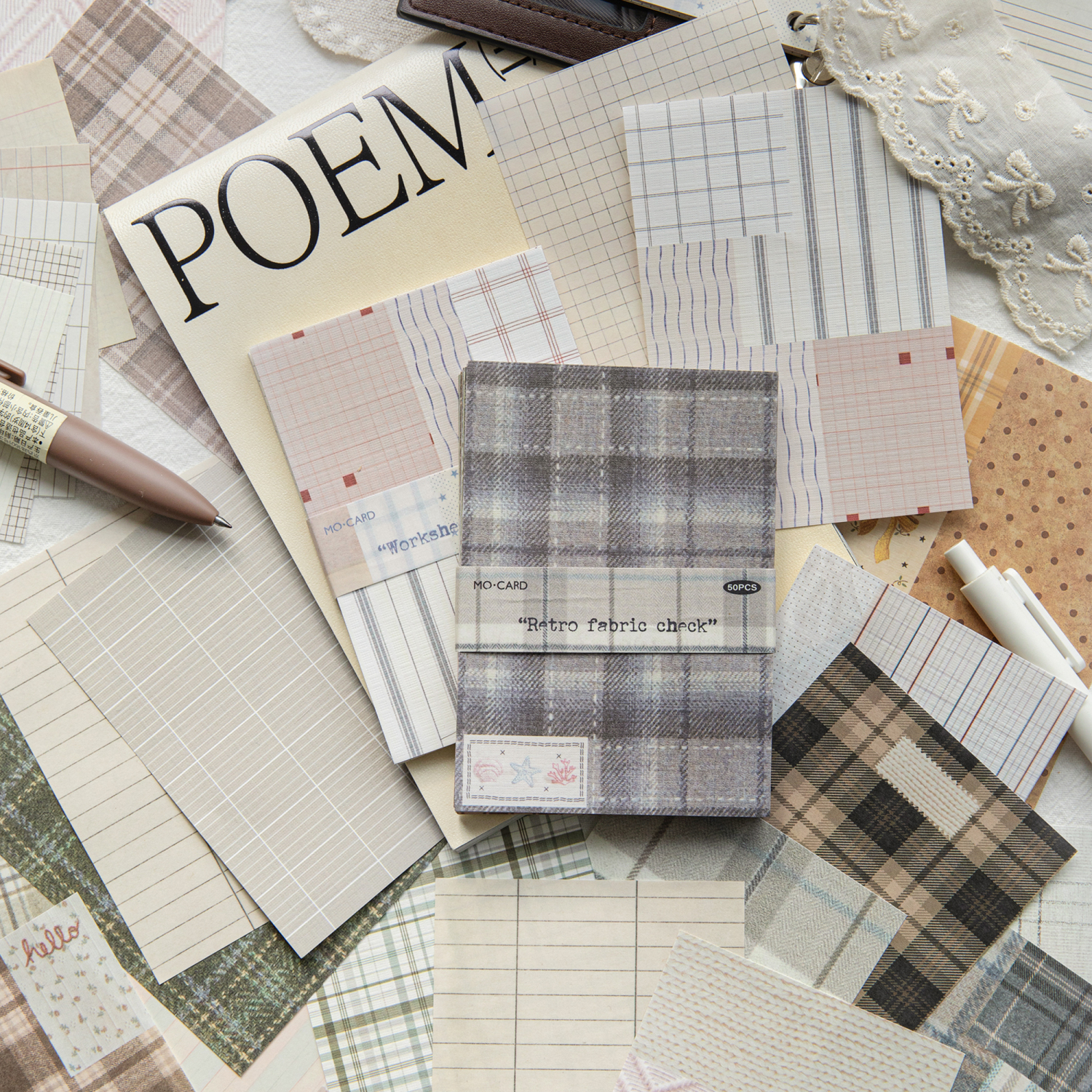 Journal GO 50pcs Kawaii Plaid  - Office Stationery Supply List บทวิจารณ์และราคา