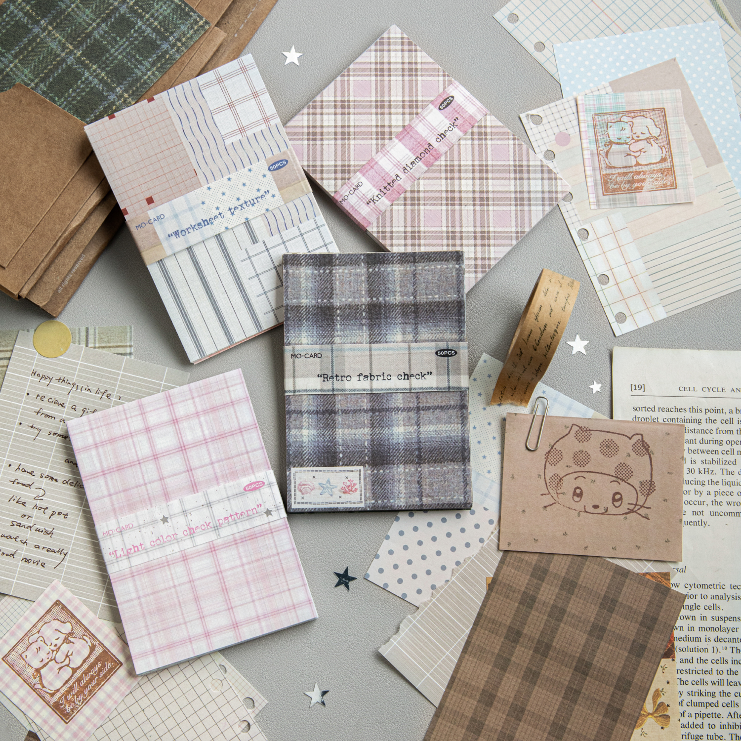 Journal GO 50pcs Kawaii Plaid  - Office Stationery Supply List บทวิจารณ์และราคา