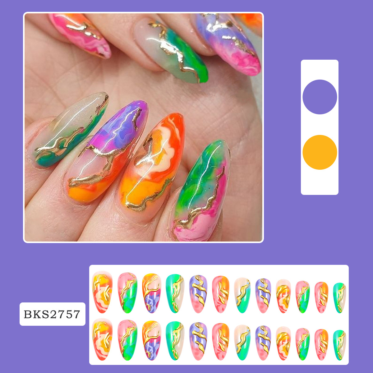 Press on Nails Almond Shaped M - Glue Stick Pack บทวิจารณ์และราคา