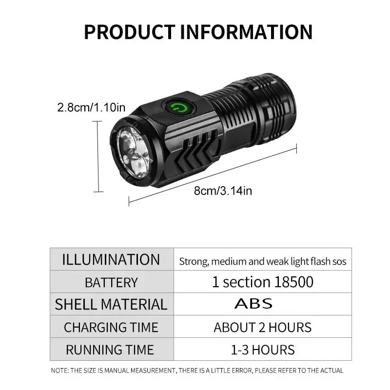 Mini 3 LED Flashlight With Pen - Stationery Supply บทวิจารณ์และราคา