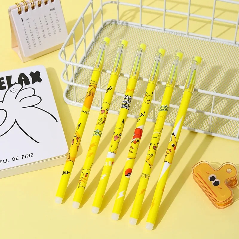 12Pcs Pokemon Pikachu Erasable - Office Supply Office Stationery Items บทวิจารณ์และราคา