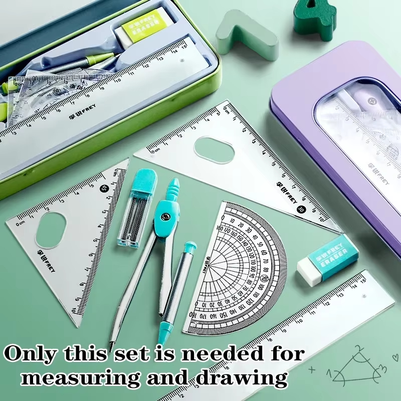 Math Geometry Set with Iron Bo - Compass Geometry Set บทวิจารณ์และราคา
