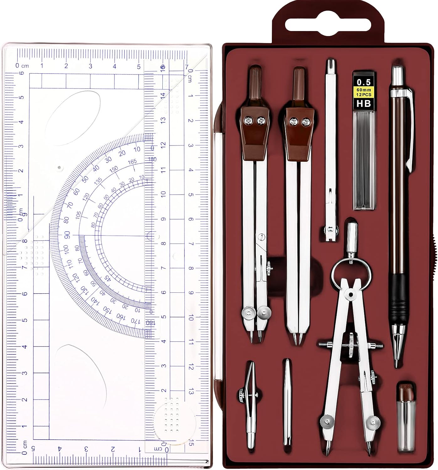 13 Pcs Geometry Set for Studen - Compass Geometry Set บทวิจารณ์และราคา