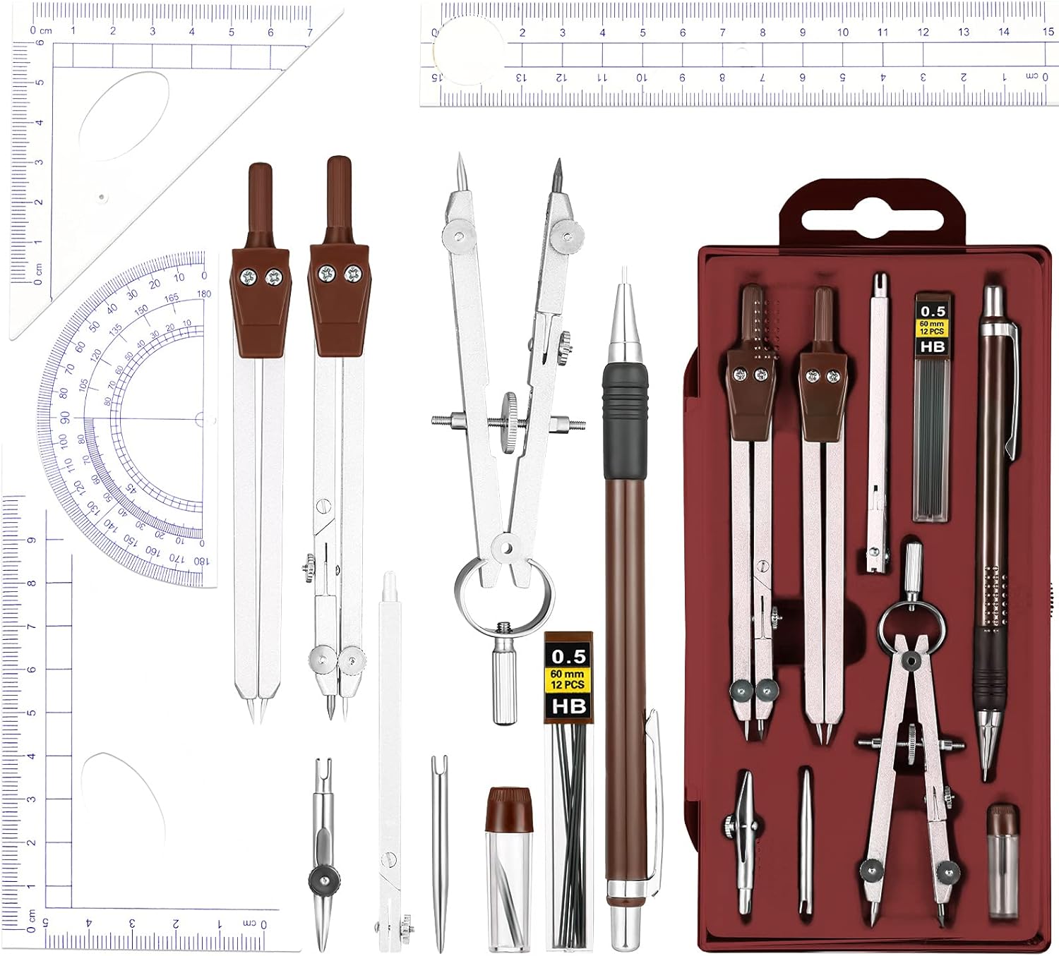 13 Pcs Geometry Set for Studen - Compass Geometry Set บทวิจารณ์และราคา