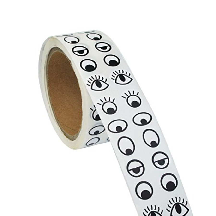 Black White Eye Stickers Label - Sticker Label Roll บทวิจารณ์และราคา
