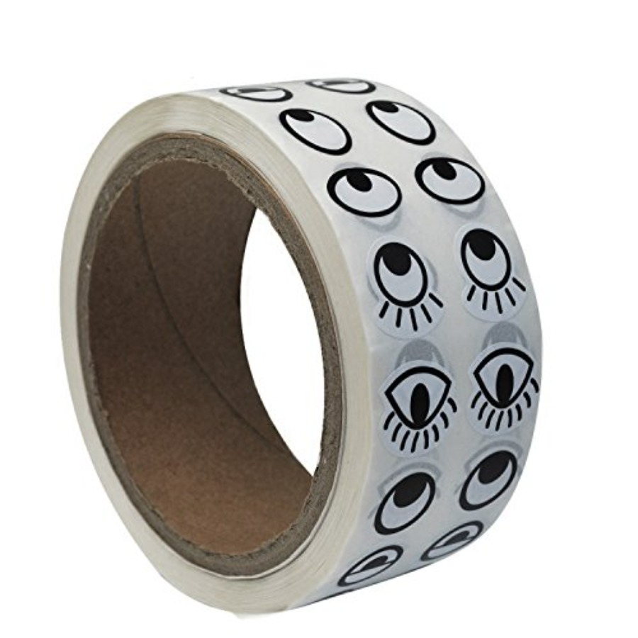 Black White Eye Stickers Label - Sticker Label Roll บทวิจารณ์และราคา