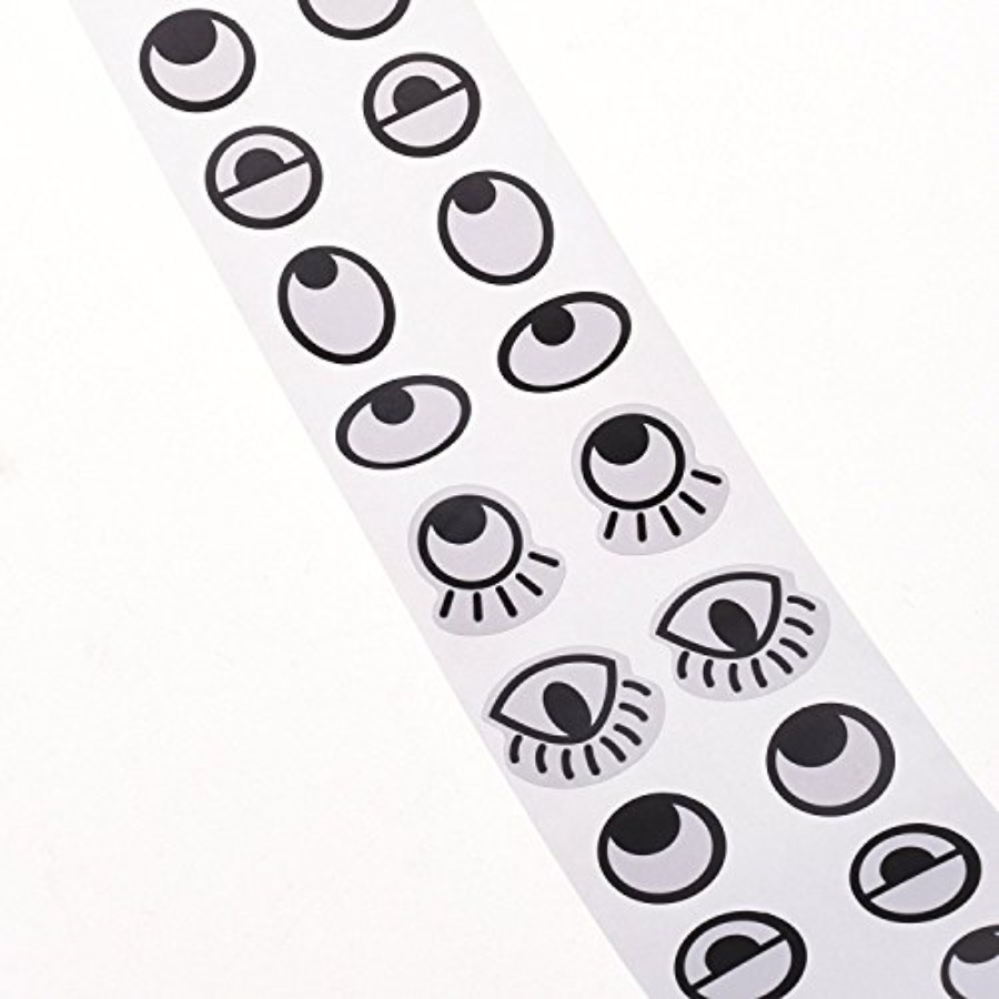 Black White Eye Stickers Label - Sticker Label Roll บทวิจารณ์และราคา