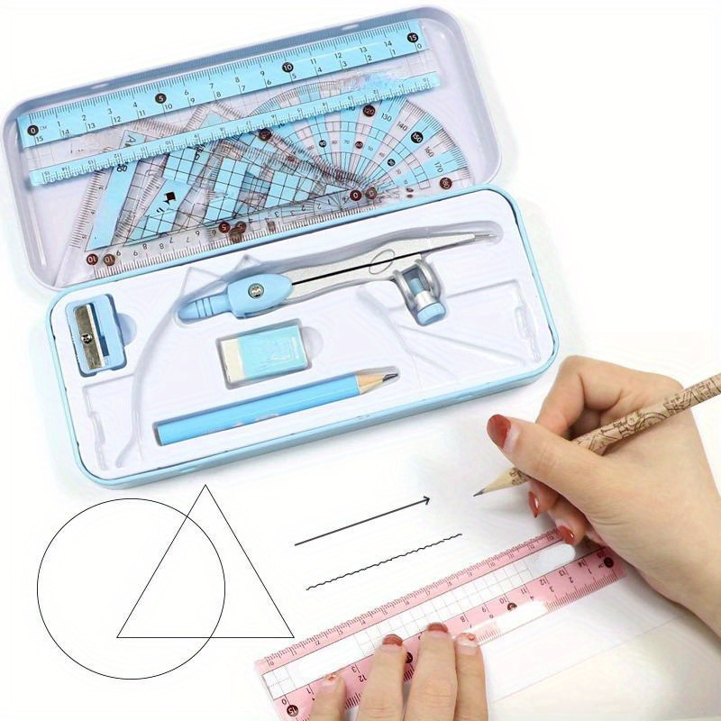 8Pcs/Set  Ruler Compass Pencil - Compass Geometry Set บทวิจารณ์และราคา