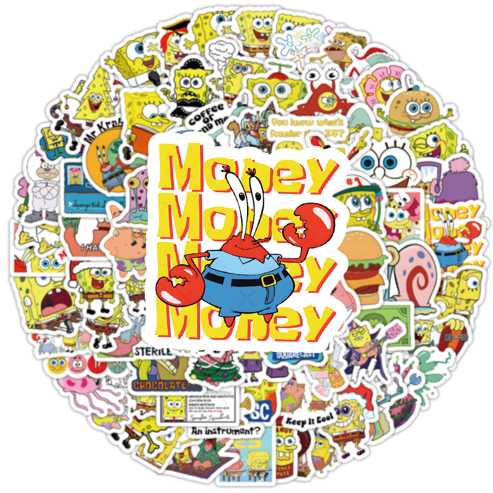 100pcs Kawaii SpongeBob Cartoo - Memo Pad Sticky บทวิจารณ์และราคา