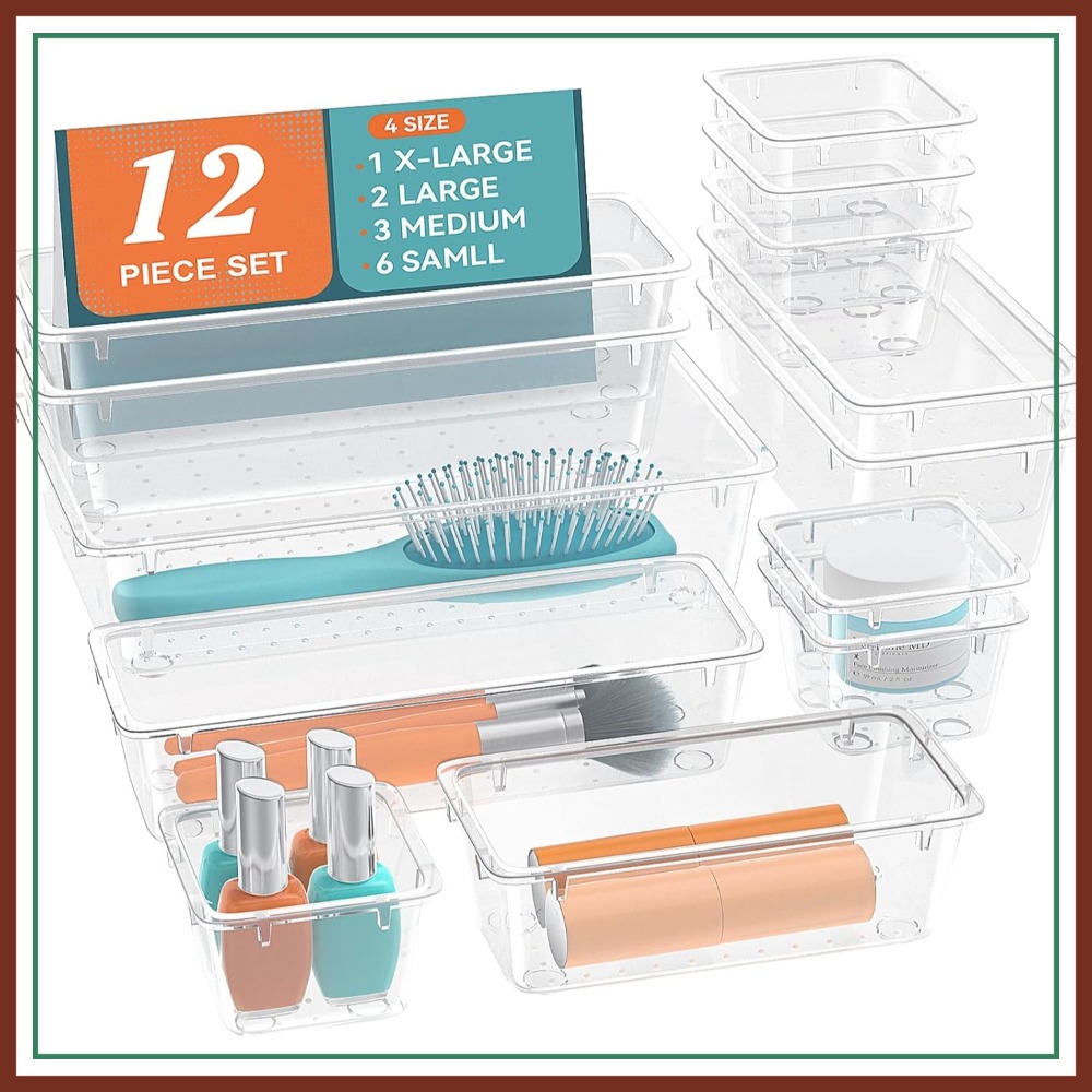 12 PCS Drawer Organizer Set, 4 - Stationery Office บทวิจารณ์และราคา