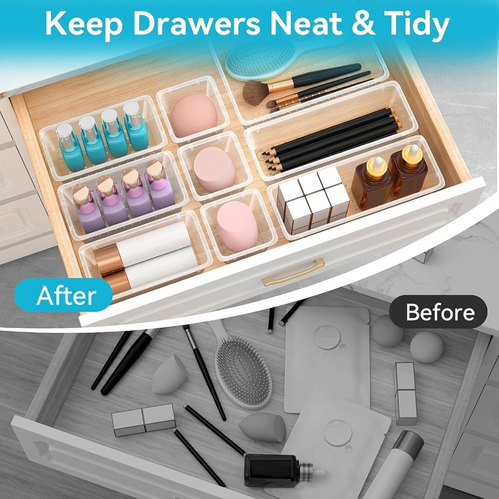 12 PCS Drawer Organizer Set, 4 - Stationery Office บทวิจารณ์และราคา