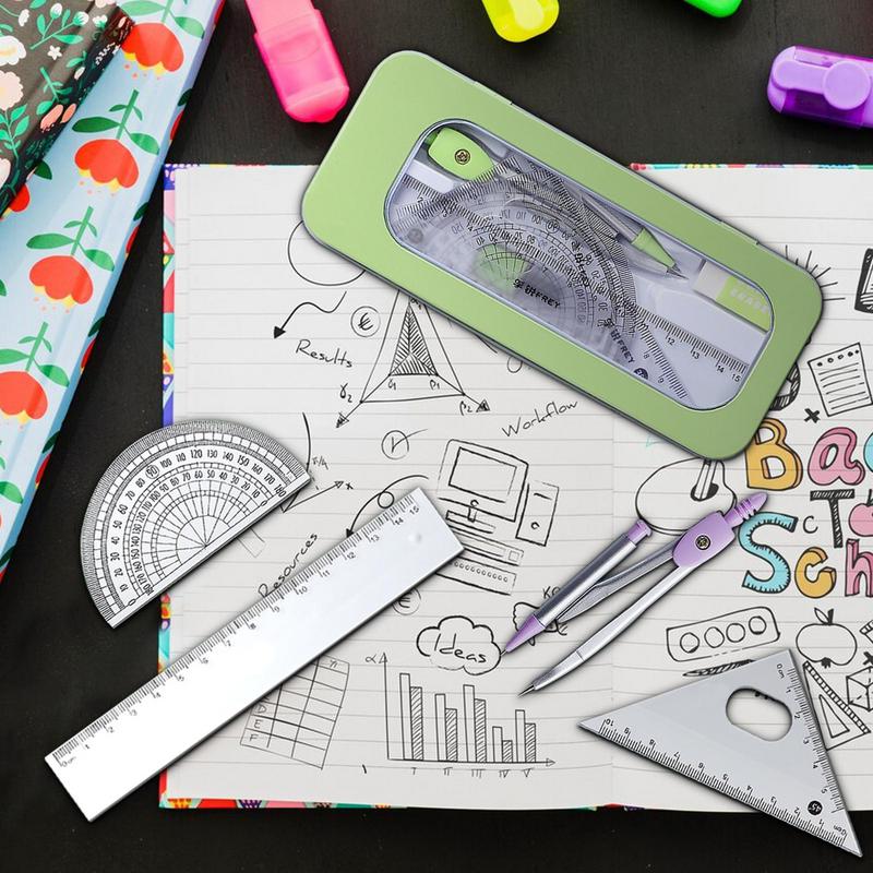 Protractor And Compass Set Mat - Compass Geometry Set บทวิจารณ์และราคา
