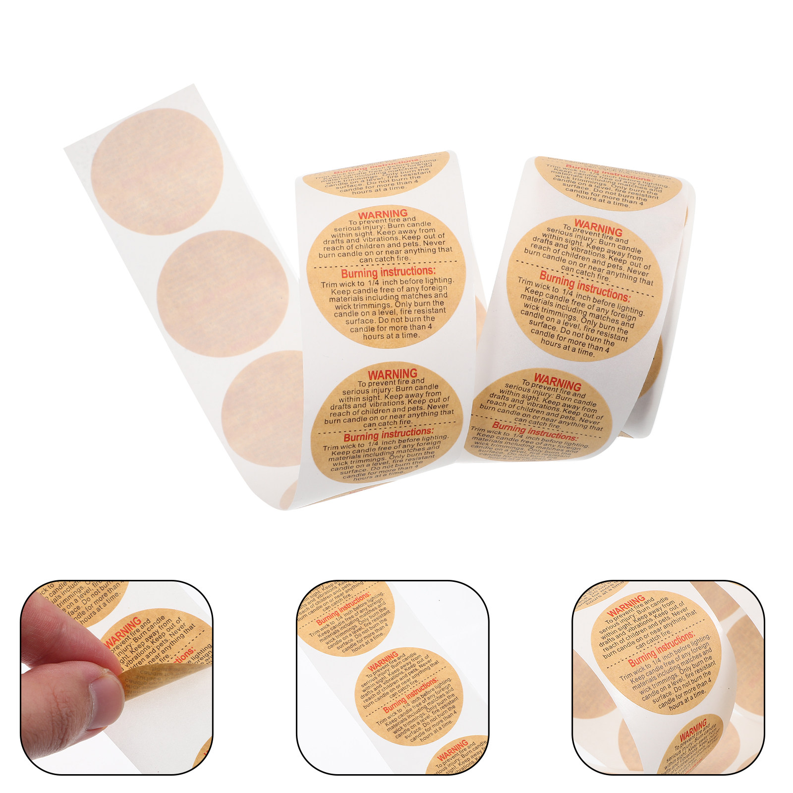 1 Roll Round Warning Labels fo - Sticker Label Roll บทวิจารณ์และราคา