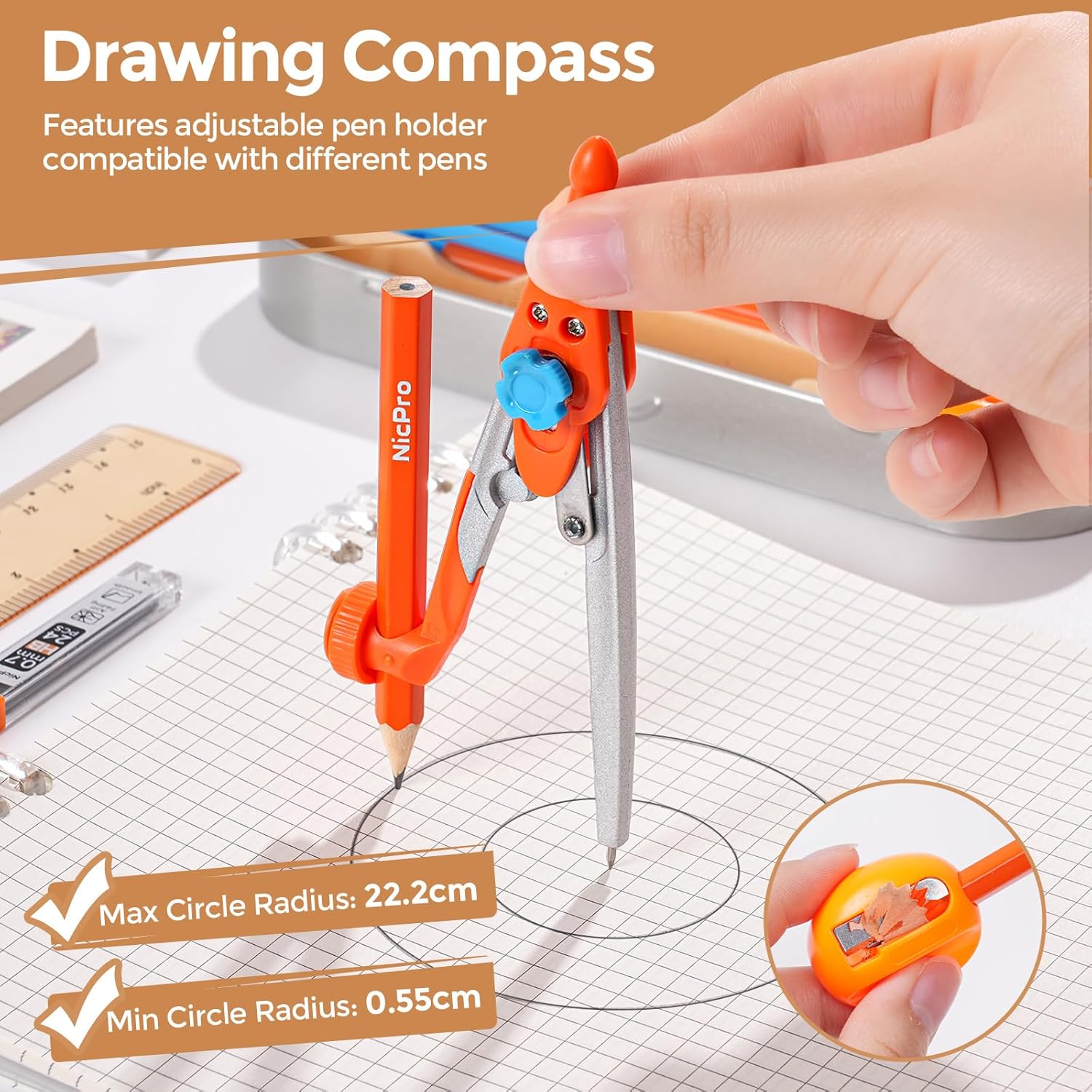 17 PCS Geometry Set for Studen - Compass Geometry Set บทวิจารณ์และราคา