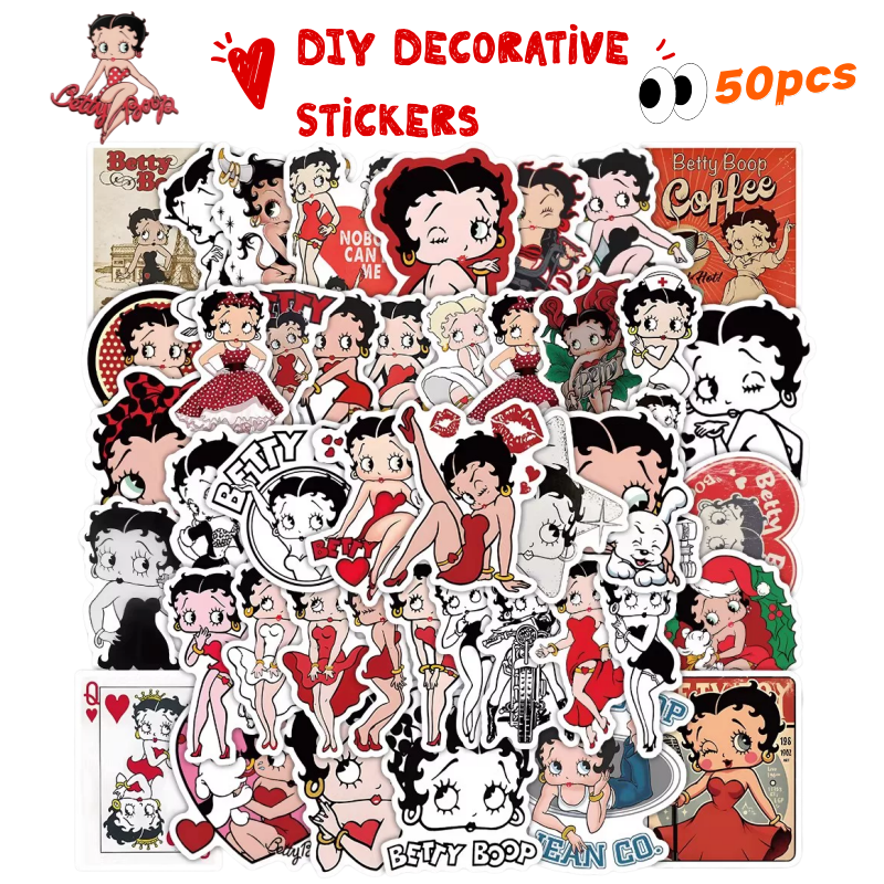 New 50PCS Betty Boop Sticker A - Memo Pad Sticky บทวิจารณ์และราคา