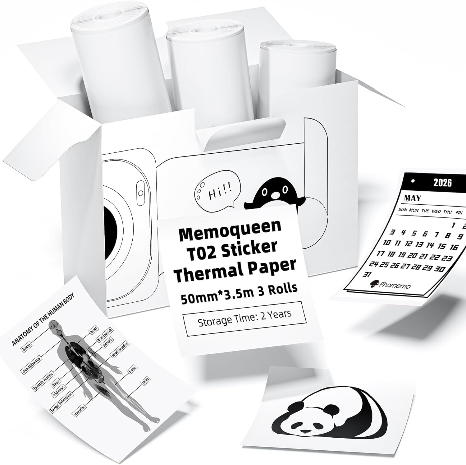 Thermal Sticker Paper, 50mmx3. - Sticker Label Roll บทวิจารณ์และราคา