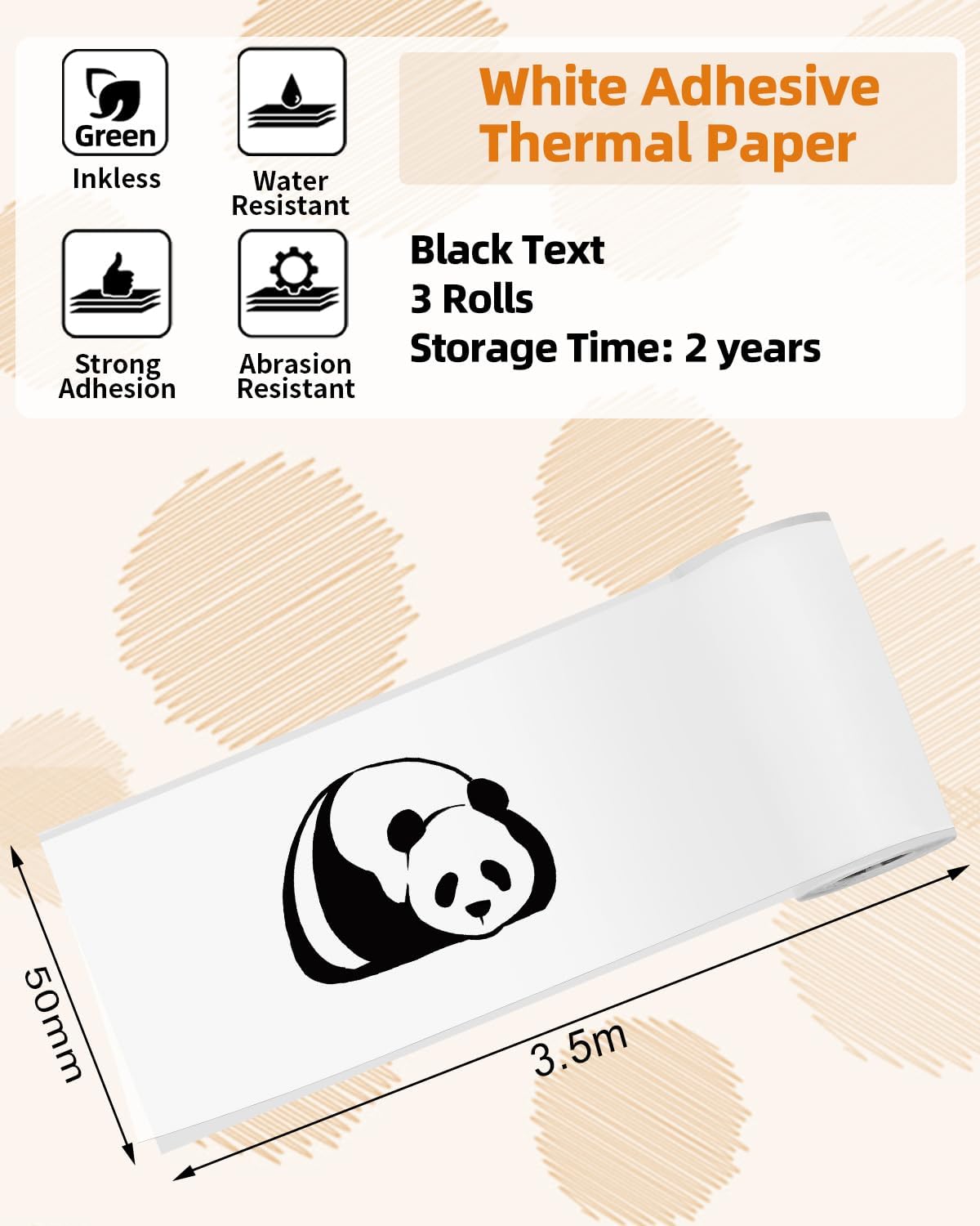 Thermal Sticker Paper, 50mmx3. - Sticker Label Roll บทวิจารณ์และราคา