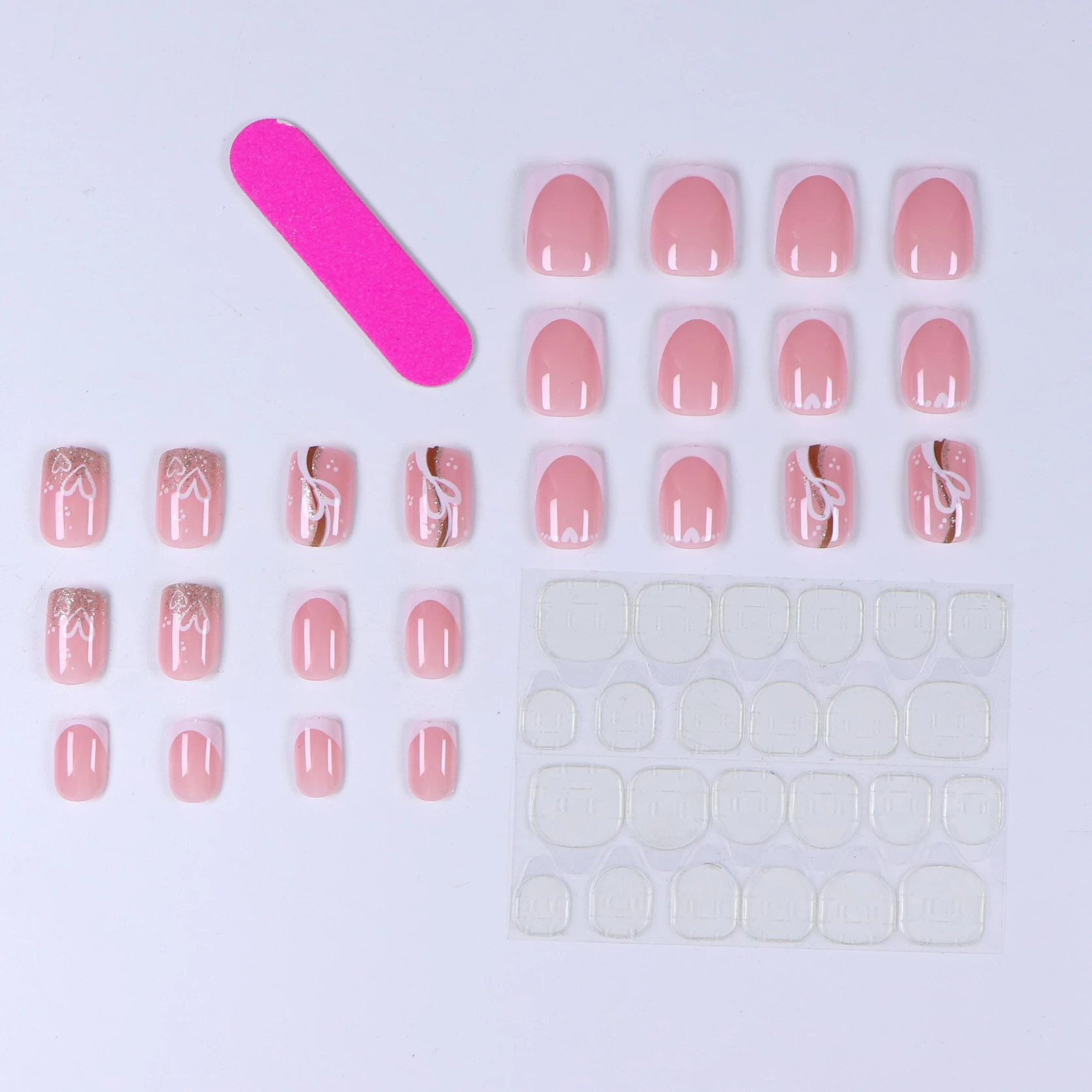 24PCS nude pink short square f - Glue Stick Pack บทวิจารณ์และราคา