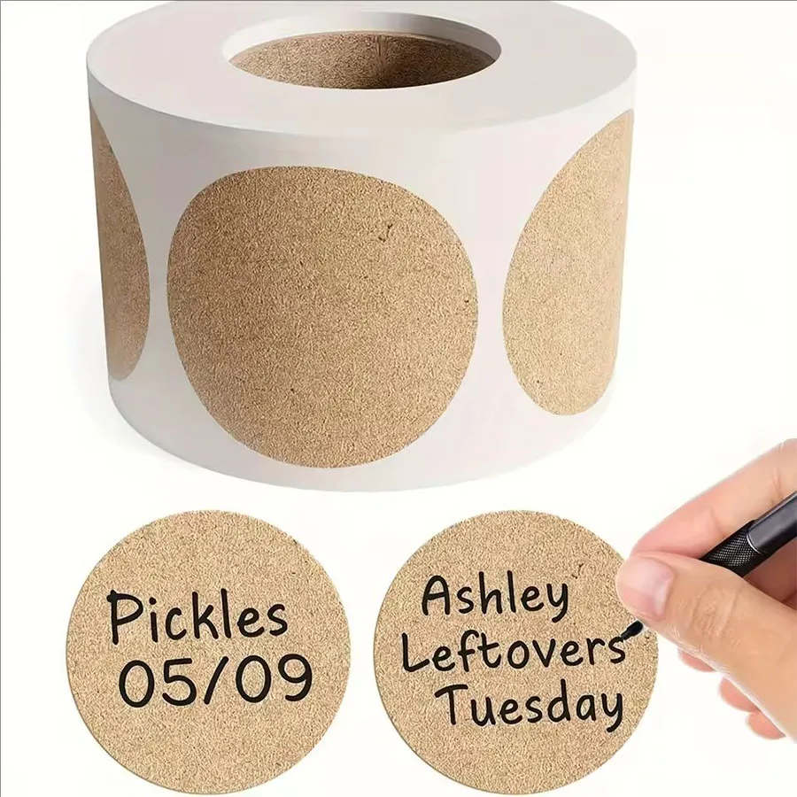 500 Pcs / 1 Roll ，kraft Round  - Sticker Label Roll บทวิจารณ์และราคา
