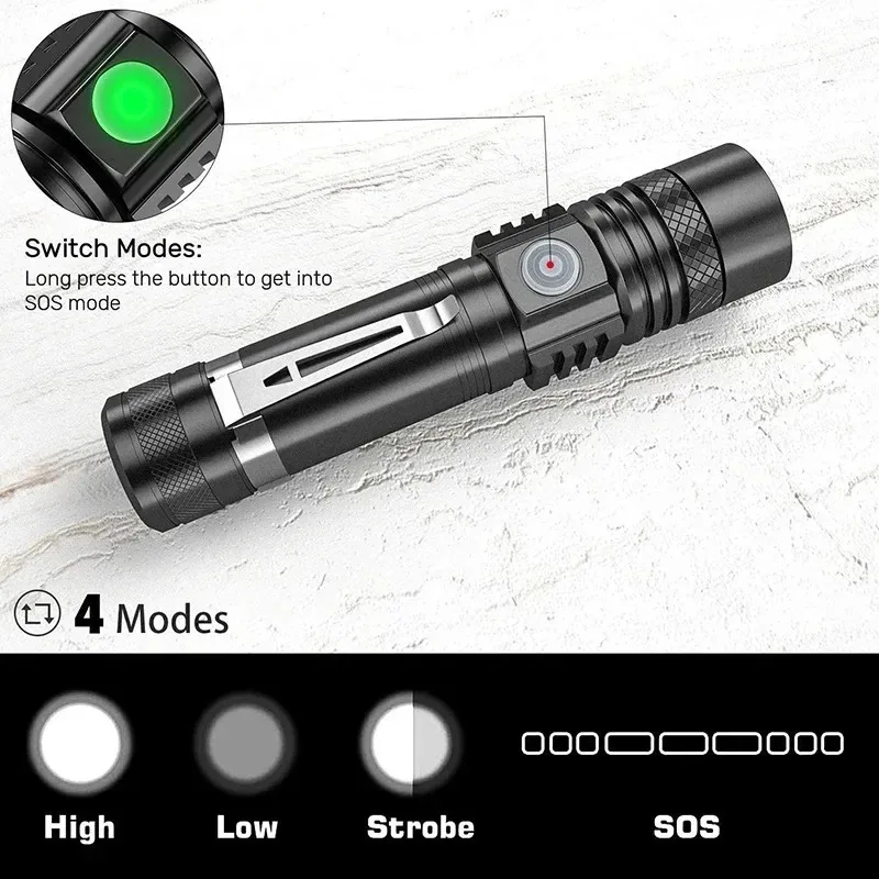 T6 LED Rechargeable Flashlight - Stationery Supply บทวิจารณ์และราคา