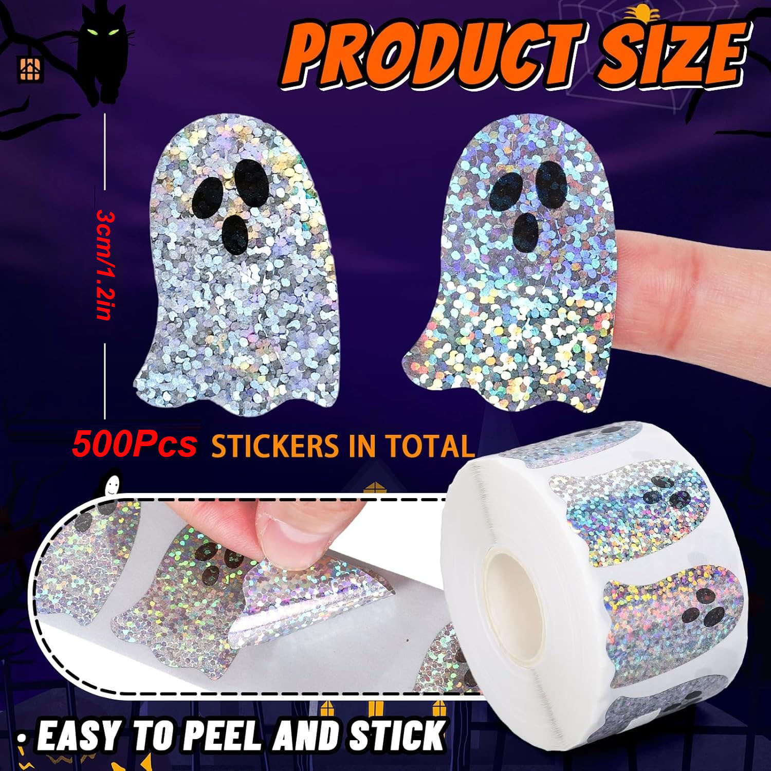 Ghost-Shaped DIY Waterproof St - Sticker Label Roll บทวิจารณ์และราคา