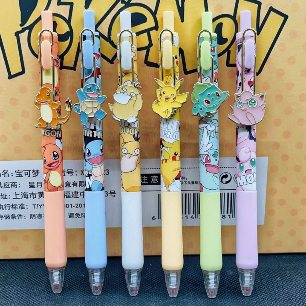 6pcs Pokemon Patch Press Pen S - Office Supply Office Stationery Items บทวิจารณ์และราคา