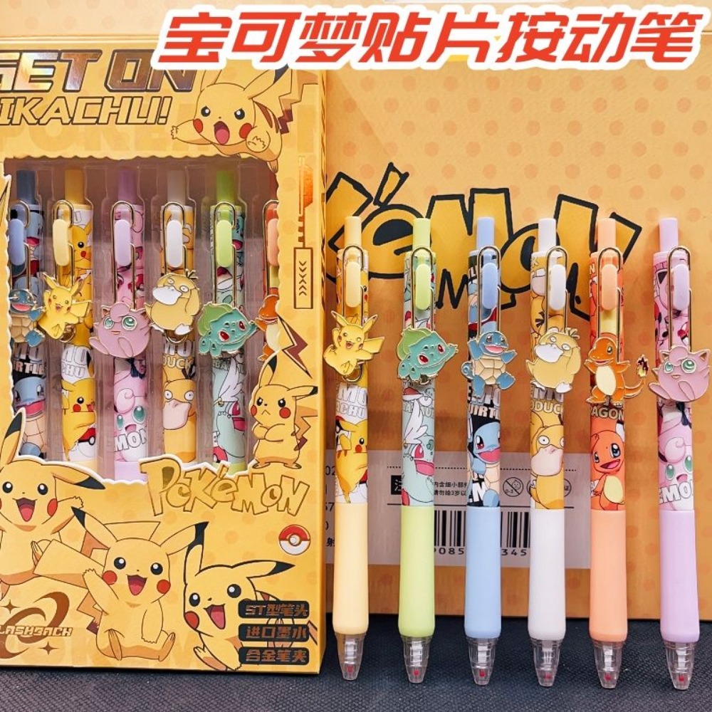 6pcs Pokemon Patch Press Pen S - Office Supply Office Stationery Items บทวิจารณ์และราคา