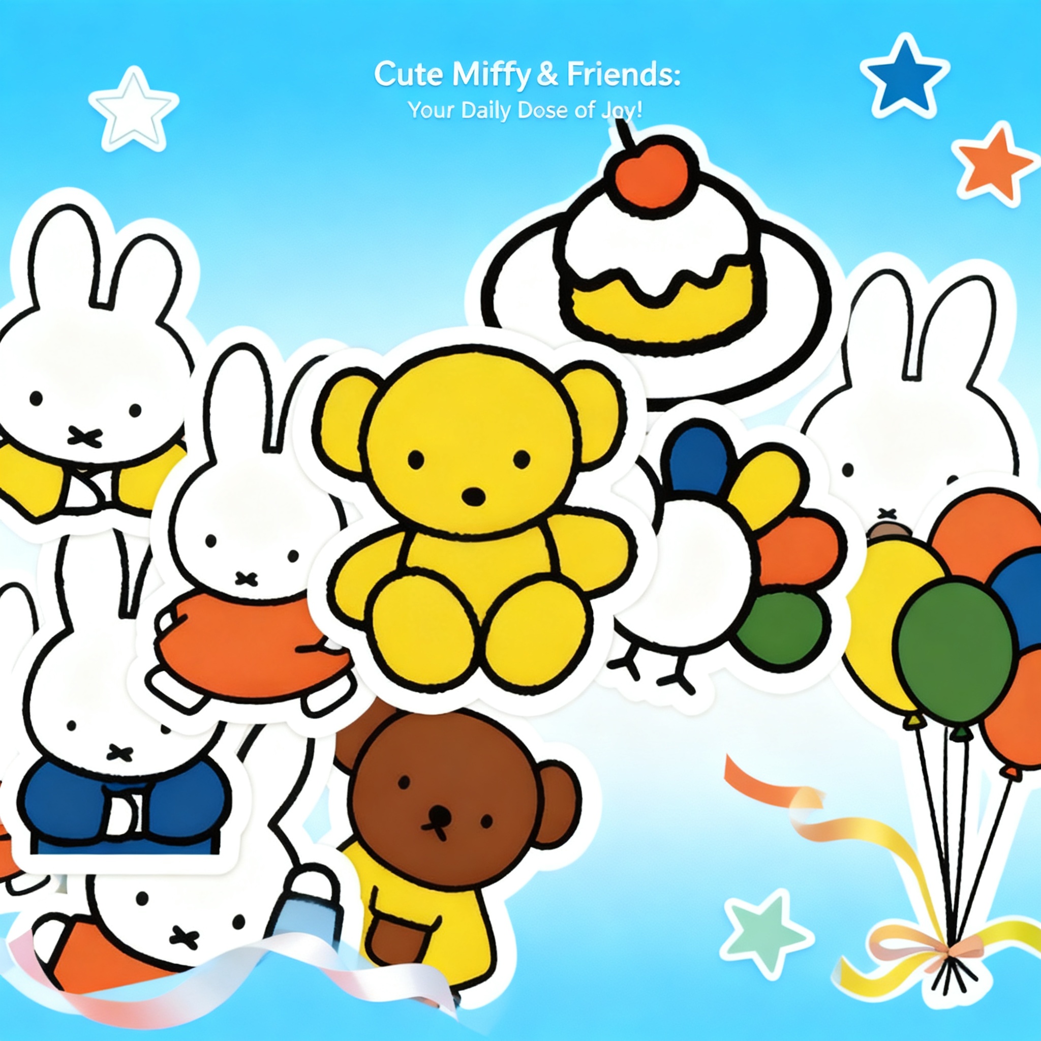 Cute Miffy Stickers Cartoon Ra - Memo Pad Sticky บทวิจารณ์และราคา