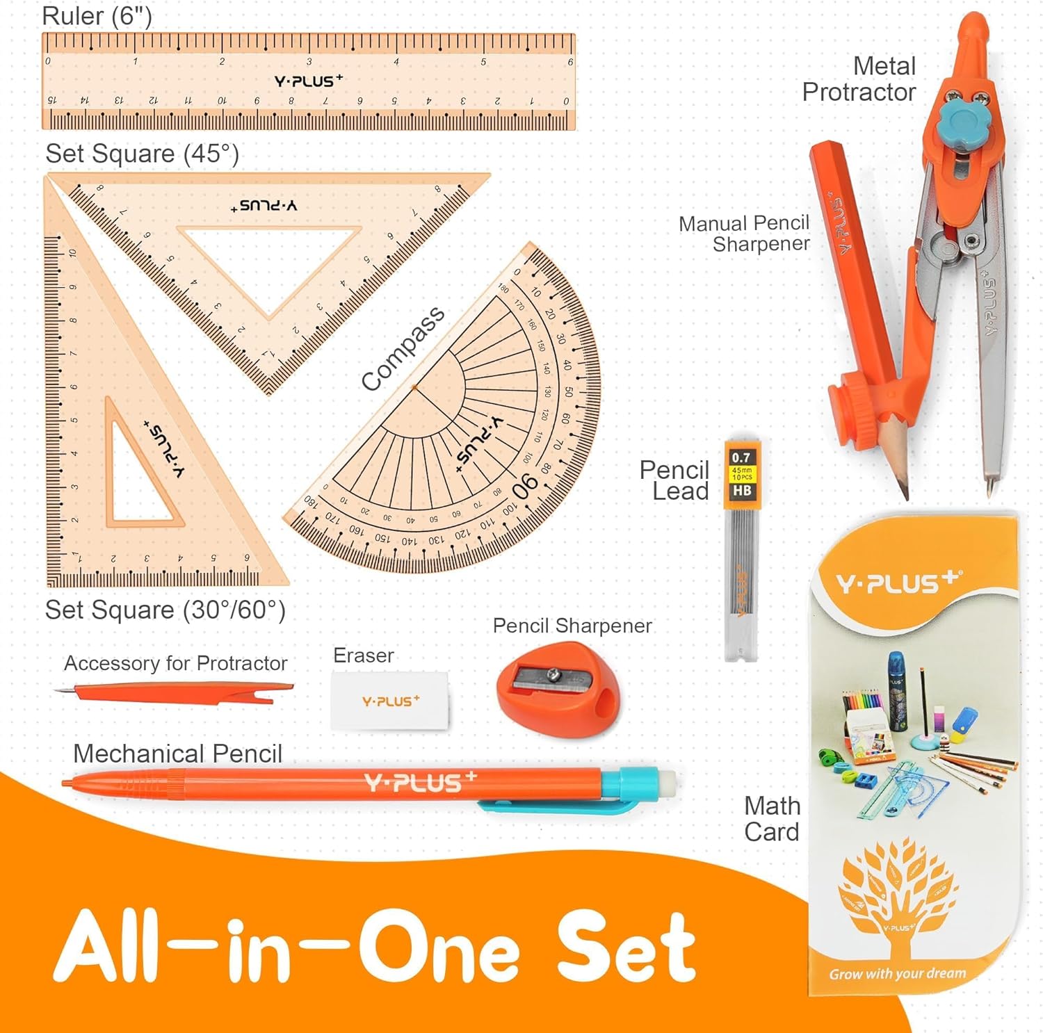 12 Pcs Geometry Set for Studen - Compass Geometry Set บทวิจารณ์และราคา